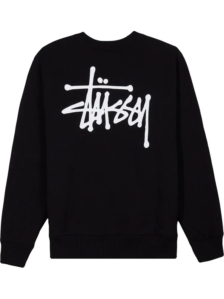 Толстовка Stussy Basic Crew 'Black' — изображение 2 из 2, черный