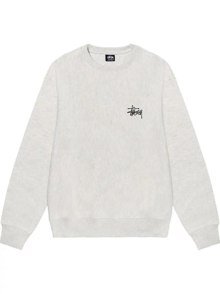 Толстовка Stussy Basic Crew 'Ash Heather' — изображение 1 из 2, серый