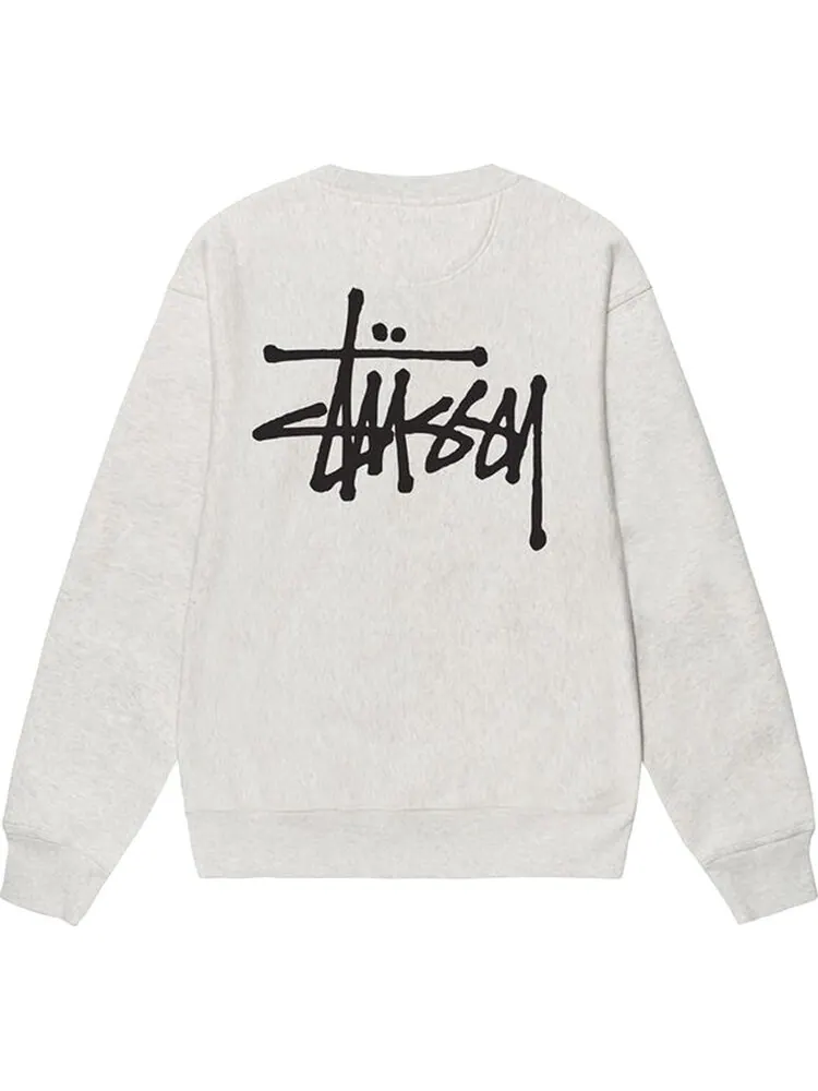 Толстовка Stussy Basic Crew 'Ash Heather' — изображение 2 из 2, серый