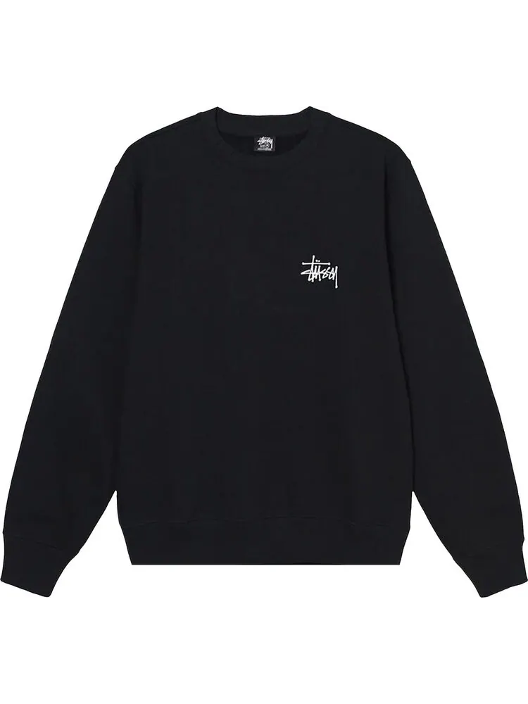 Толстовка Stussy Basic Crew Black — изображение 1 из 2, черный