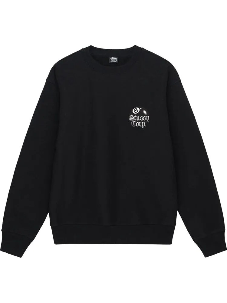 Толстовка Stussy 8 Ball Corp. Crew 'Black' — изображение 1 из 2, черный