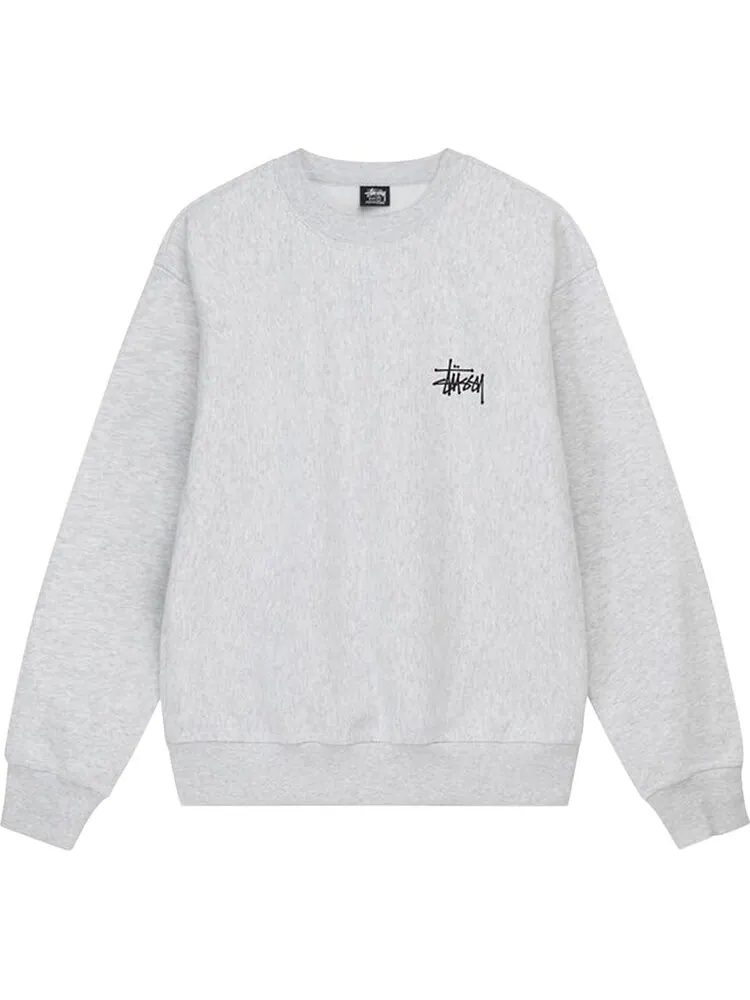 Толстовка Stussy Basic Crew 'Ash Heather' — изображение 1 из 2, серый