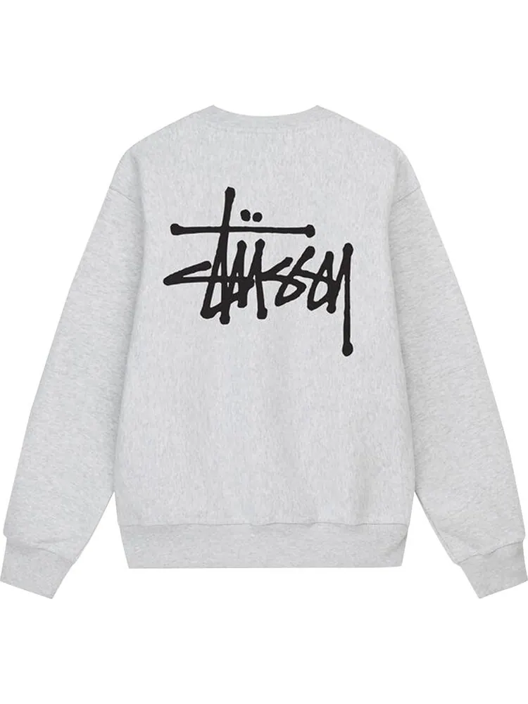 Толстовка Stussy Basic Crew 'Ash Heather' — изображение 2 из 2, серый