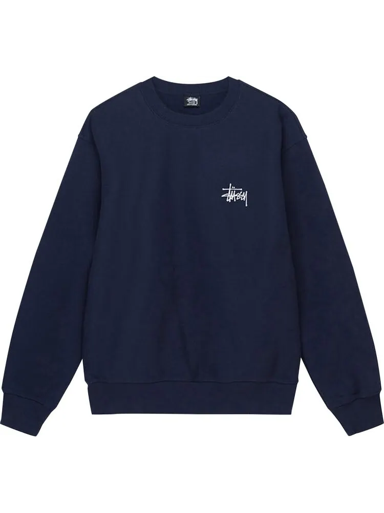 Толстовка Stussy Basic Crew 'Navy' — изображение 1 из 2, синий