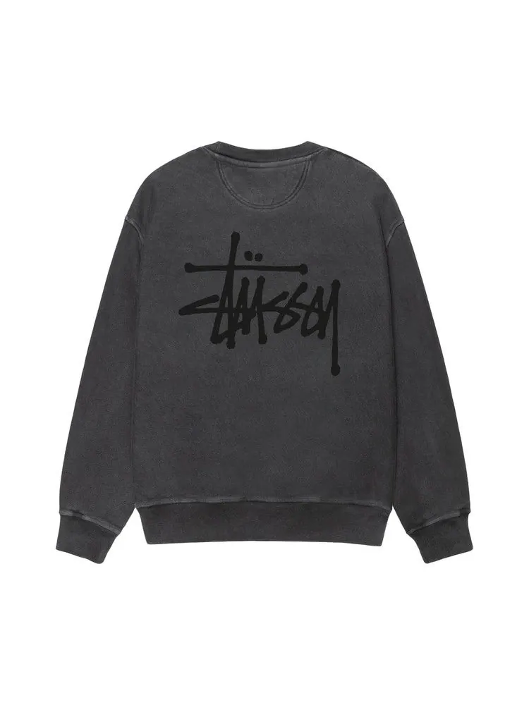 Свитер Stussy Basic Crew Pigment Dyed — изображение 2 из 2, черный/черный
