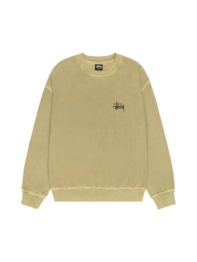 Свитер Stussy Basic Crew Pigment Dyed, Elm