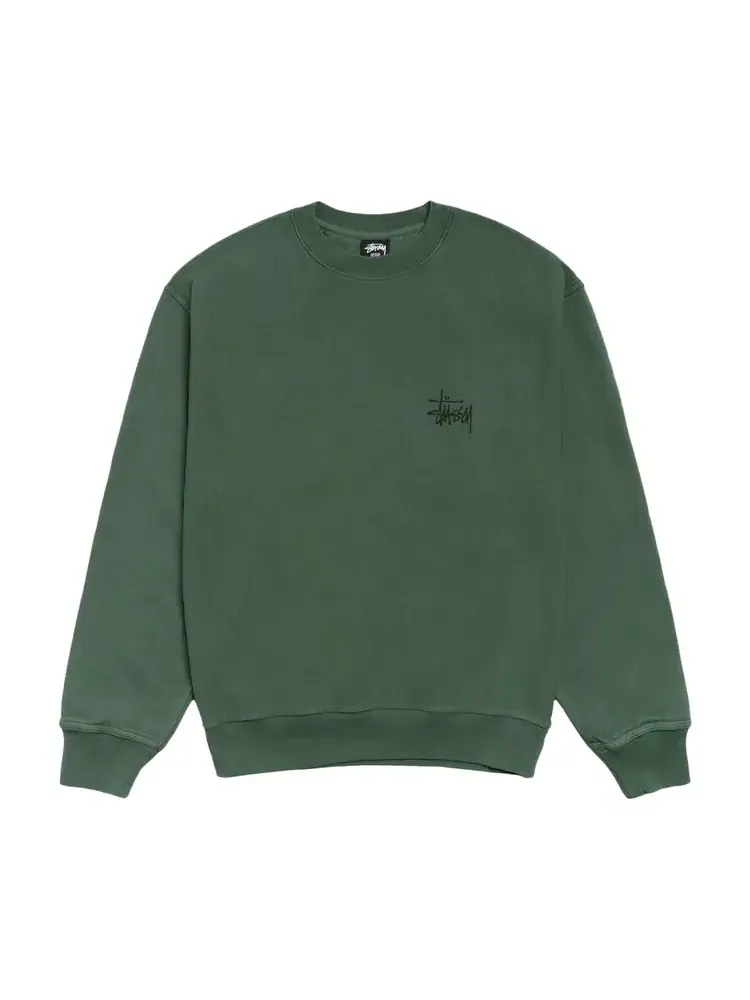 Свитшот Stussy Basic Pigment Dyed Crew — изображение 1 из 2, зеленый
