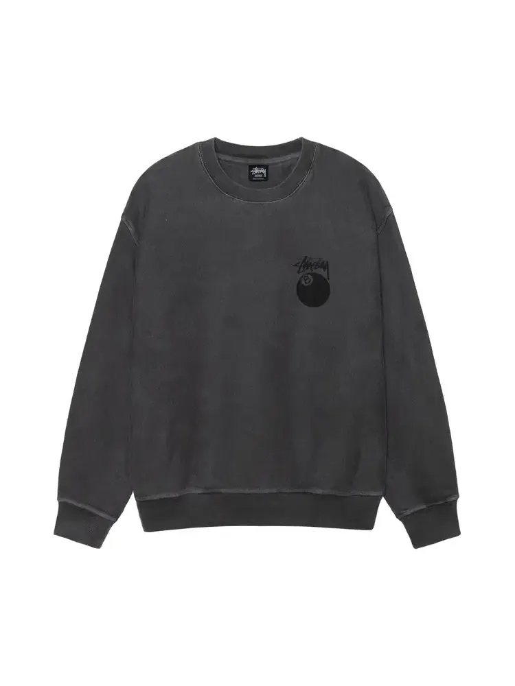 Свитшот Stussy 8 Ball Pigment Dyed Crew — изображение 1 из 2, черный
