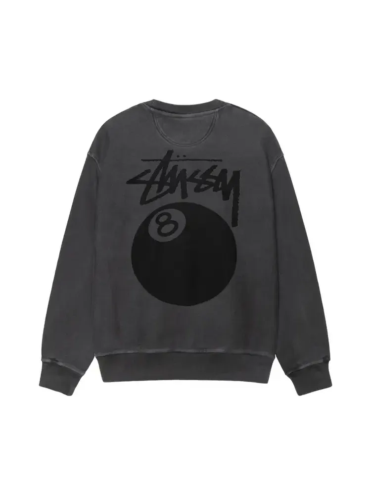 Свитшот Stussy 8 Ball Pigment Dyed Crew — изображение 2 из 2, черный