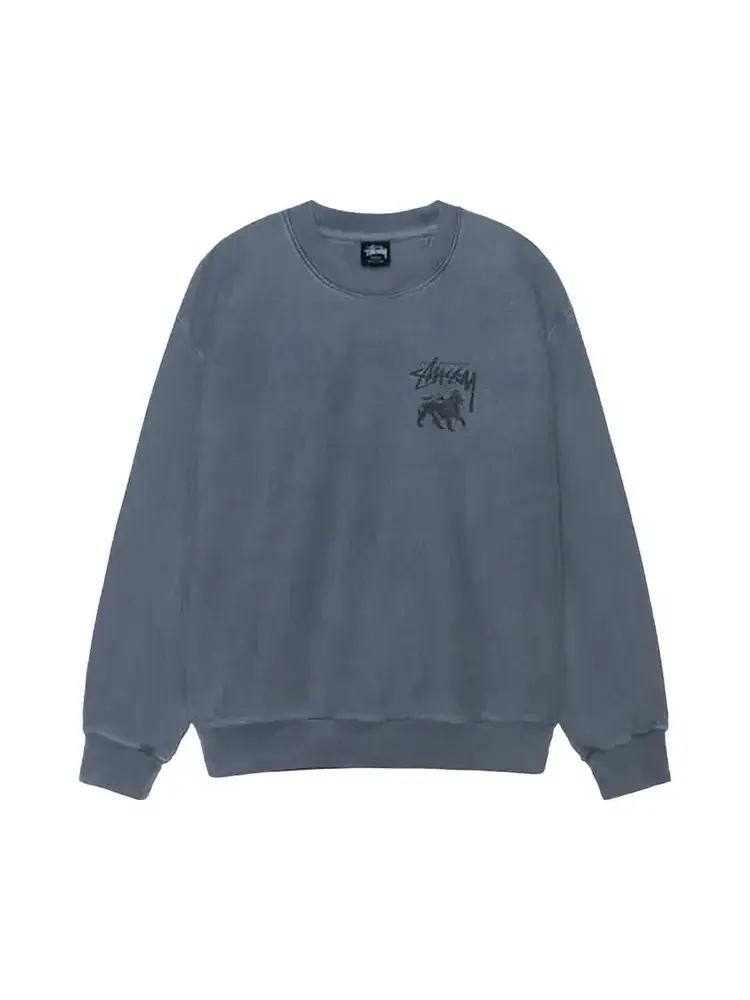 Свитшот Stussy Rasta Lion Pigment Dyed Crew — изображение 1 из 2, синий