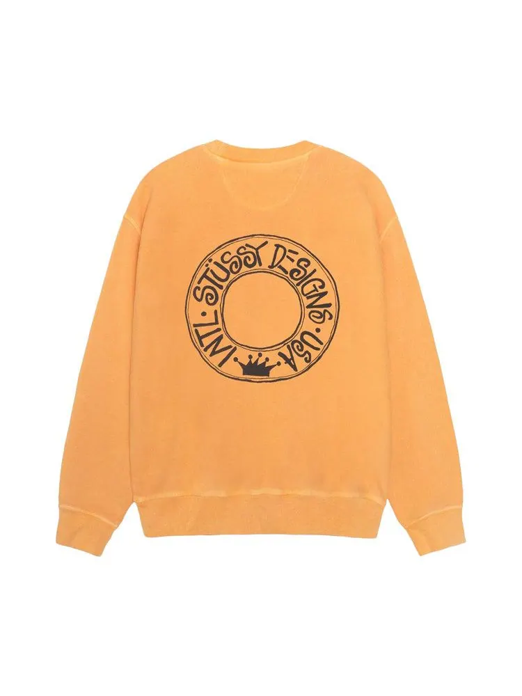 Свитер Stussy Pigment Dyed Buana Crew — изображение 2 из 2, оранжевый