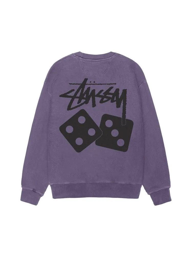 Свитер Stussy Dice Crew Pigment Dyed — изображение 2 из 2, фиолетовый