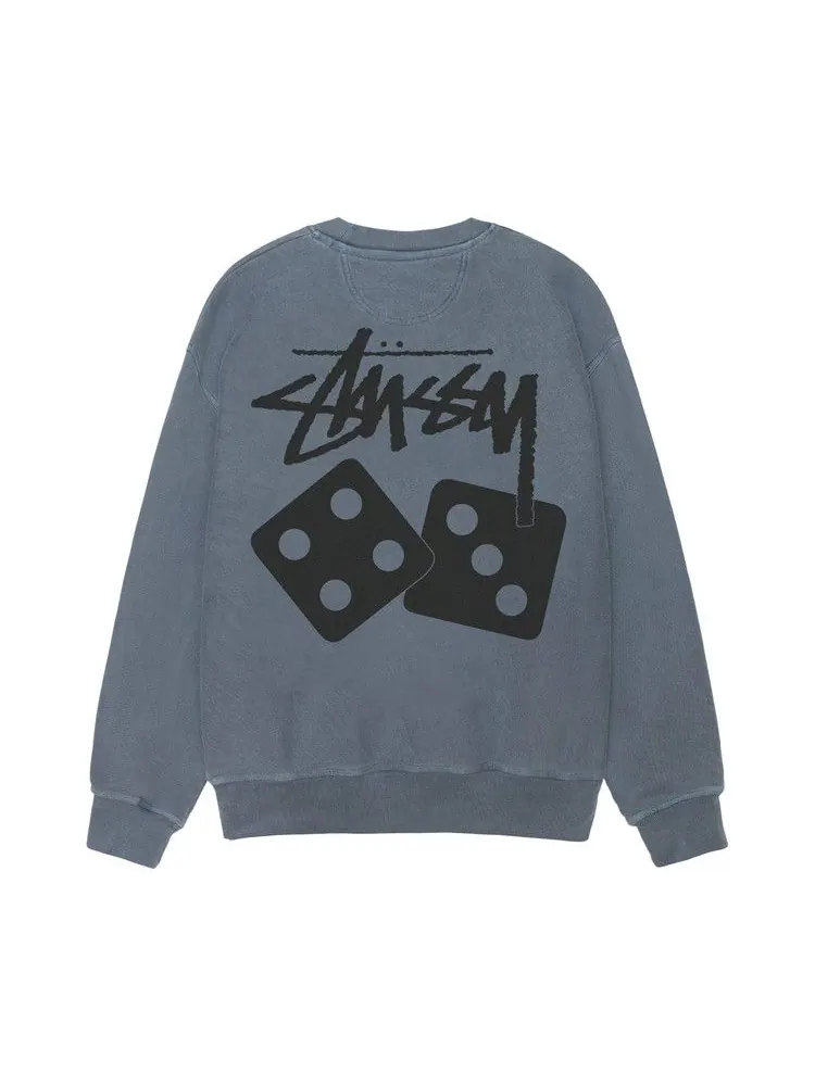 Свитер Stussy Dice Crew Pigment Dyed — изображение 2 из 2, темно-синий
