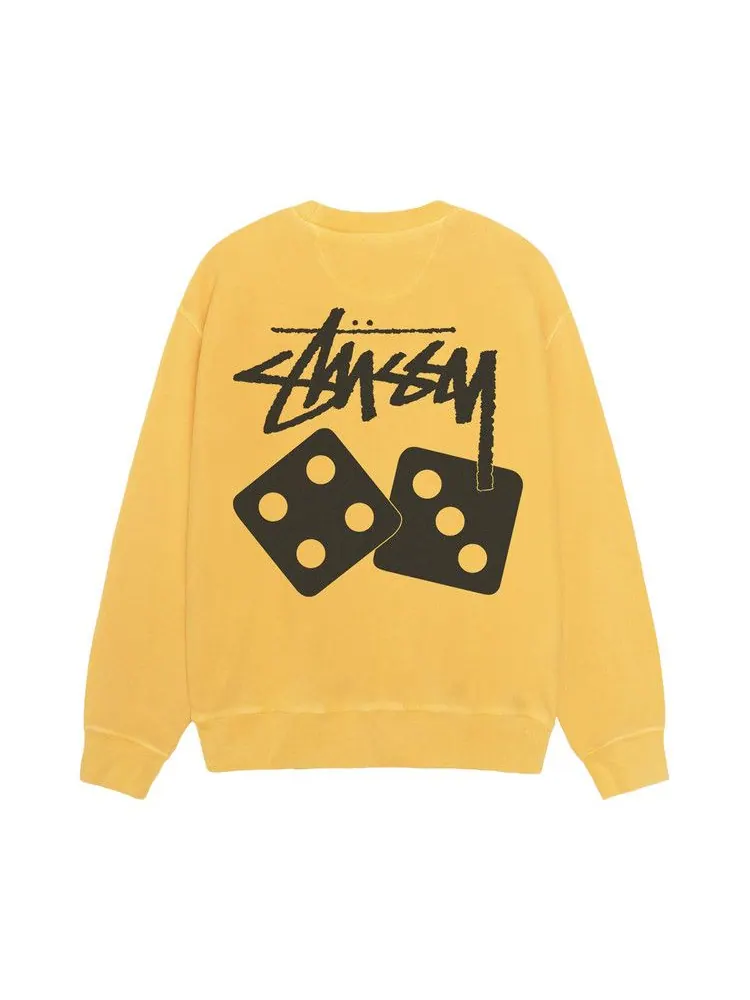 Свитер Stussy Dice Crew Pigment Dyed — изображение 2 из 2, желтый