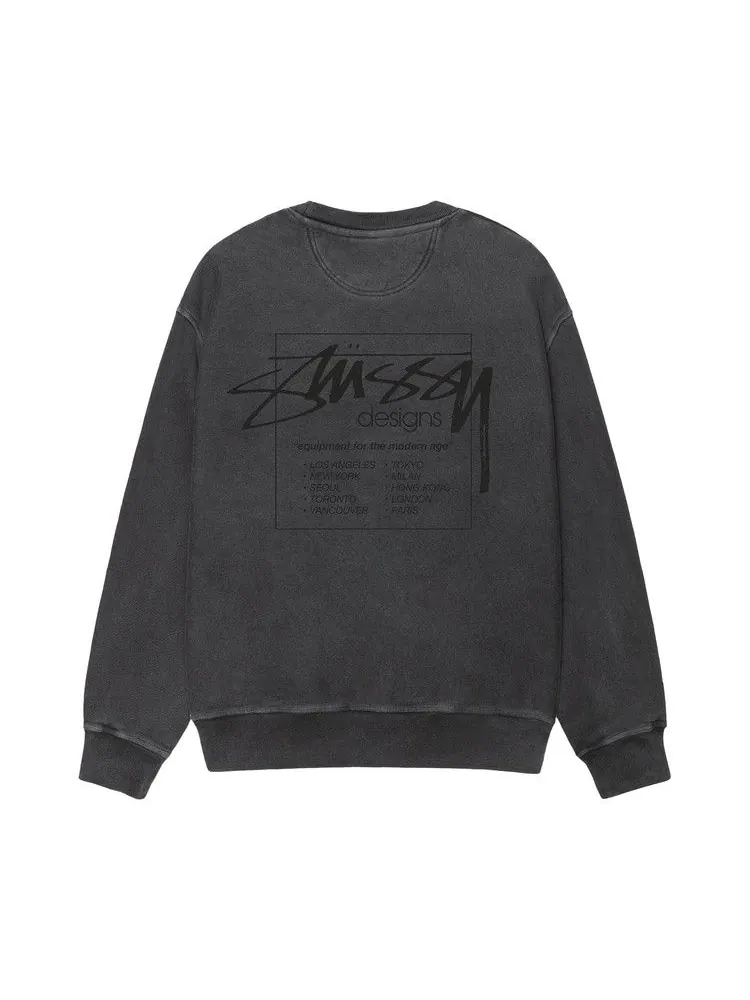 Свитер Stussy Modern Age Crew Pigment Dyed — изображение 2 из 2, черный
