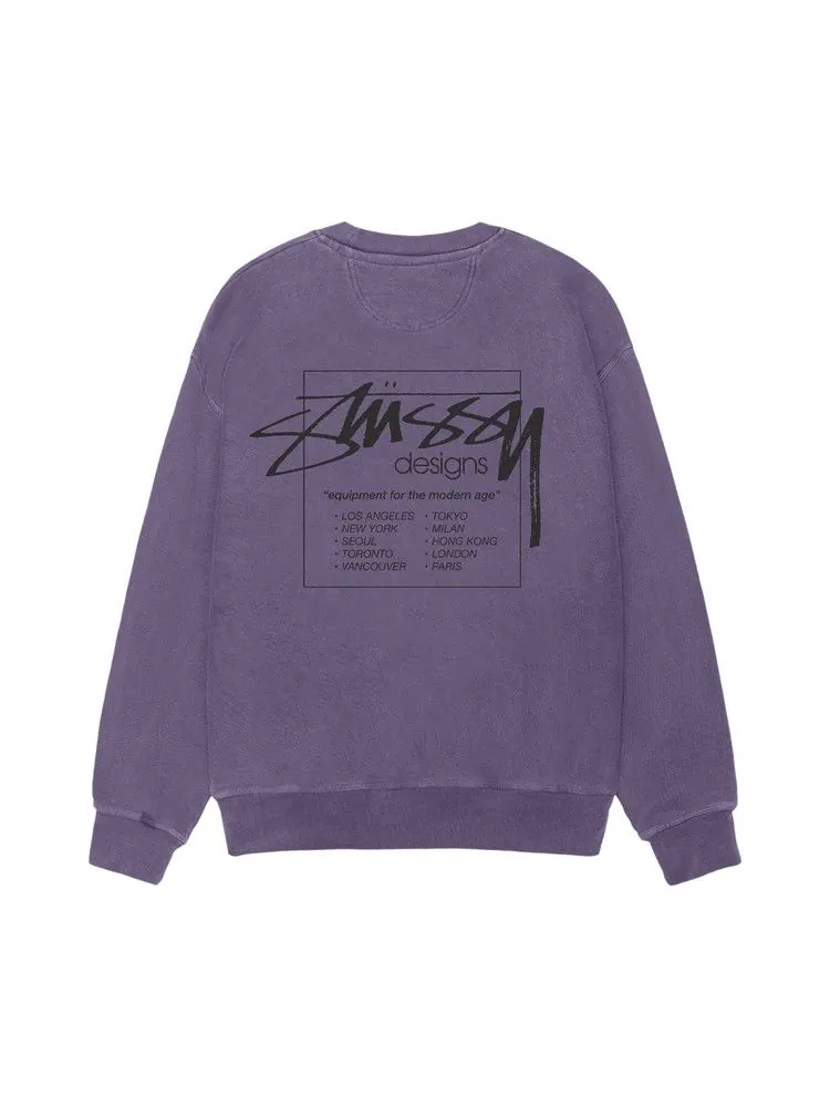Свитер Stussy Modern Age Crew Pigment Dyed — изображение 2 из 2, фиолетовый