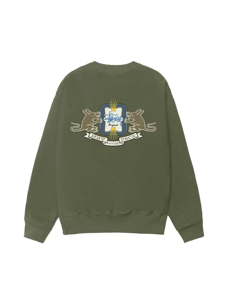Свитер Stussy Homebrew Crew — изображение 2 из 2, оливковый