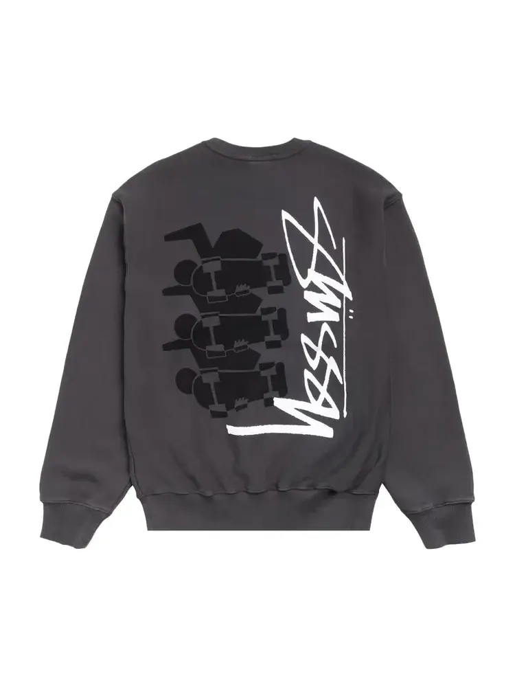 Stussy Skate Stack Crew 'Faded Black' — изображение 2 из 2, черный