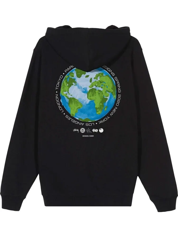 Худи Stussy Global Desigh Corp. Hoodie 'Black' — изображение 2 из 2, черный