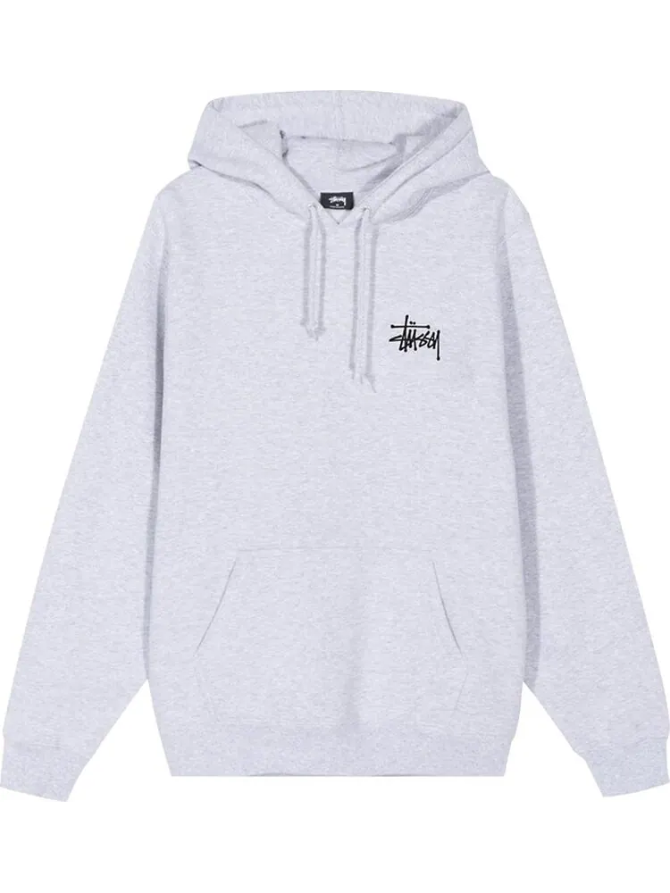 Худи Stussy Basic Hoodie 'Ash Heather' — изображение 1 из 2, серый