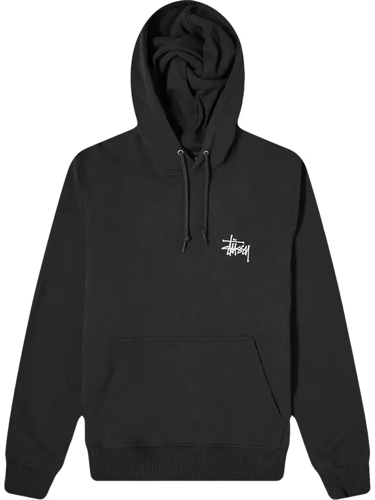 Толстовка Stussy Basic Hood 'Black' — изображение 1 из 3, черный