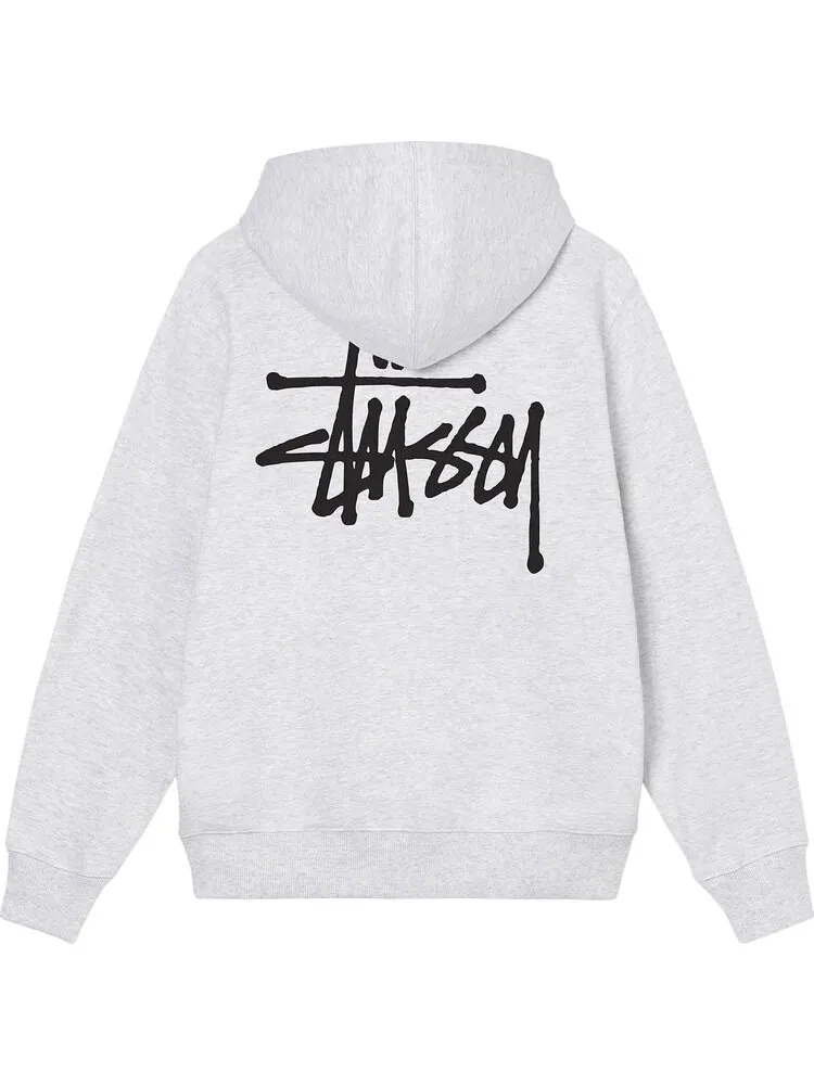 Толстовка Stussy Basic Hood 'Ash Heather' — изображение 2 из 2, серый