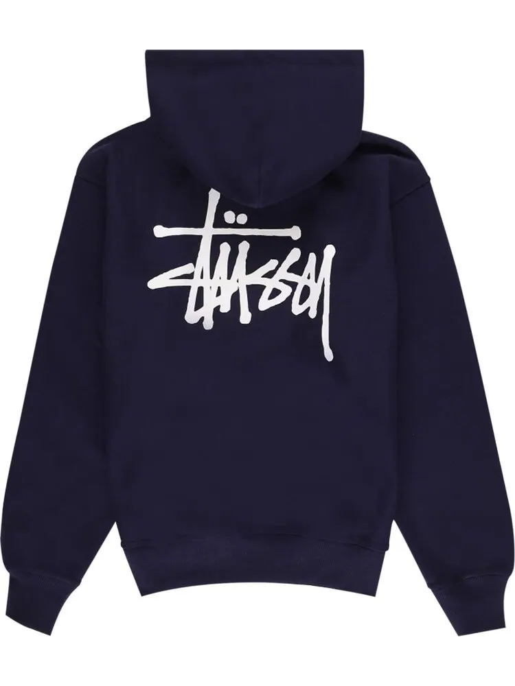 Толстовка Stussy Basic Hood 'Navy' — изображение 2 из 2, синий