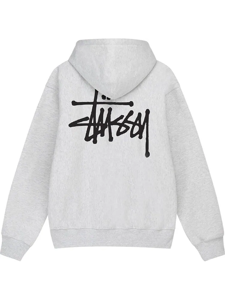 Худи Stussy Basic Hoodie 'Ash Heather' — изображение 2 из 2, серый