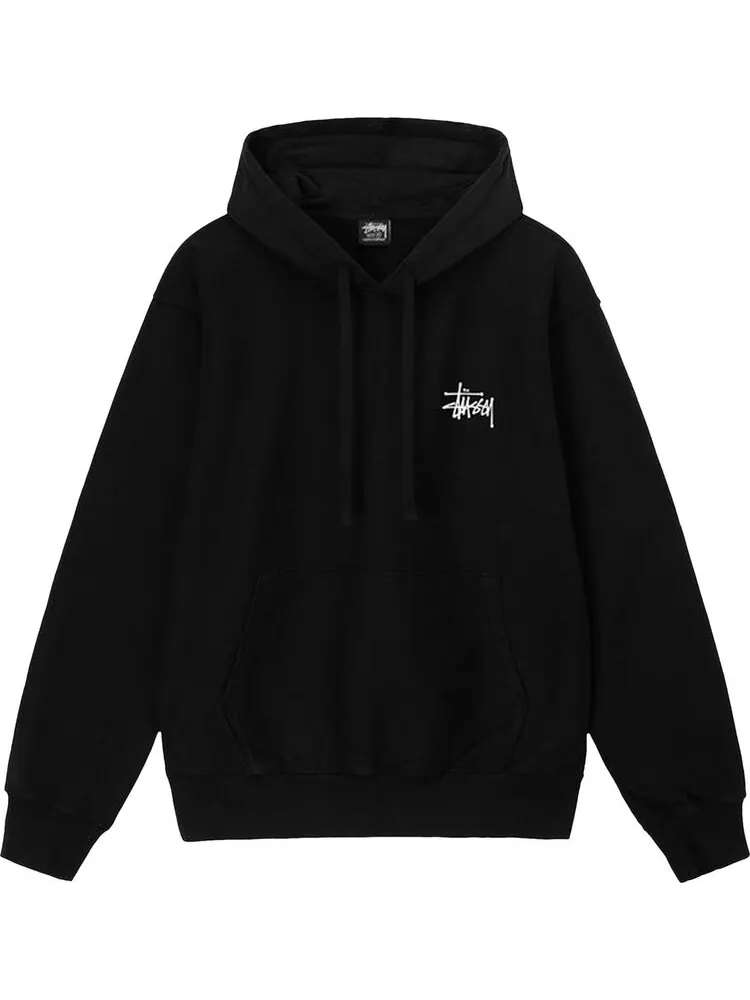 Худи Stussy Basic Pigment Dyed Hoodie 'Black' — изображение 1 из 2, черный
