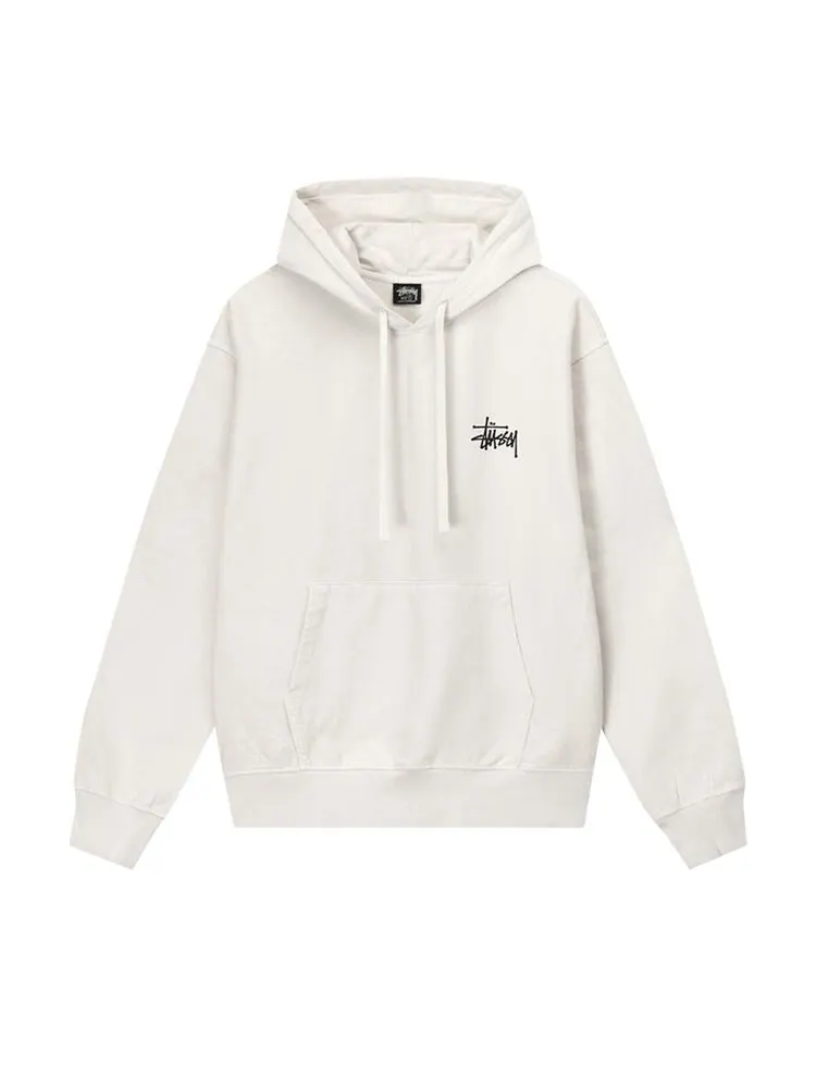 Худи Stussy Basic Pigment Dyed Hoodie 'Natural' — изображение 1 из 2, белый