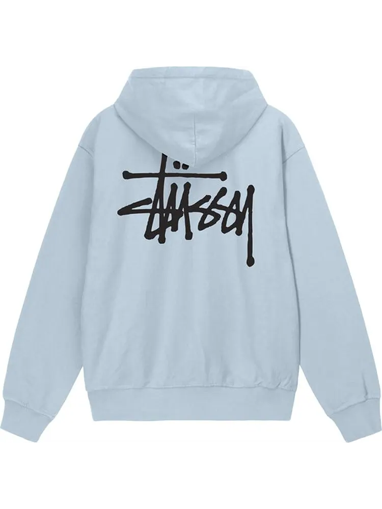 Худи Stussy Basic Pigment Dyed Hoodie 'Sky Blue' — изображение 2 из 2, синий