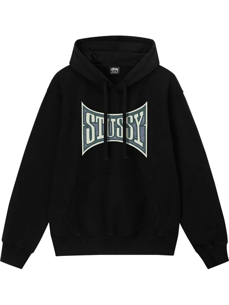 Худи Stussy Champion Pigment Dyed Hoodie Black — изображение 1 из 2, синий