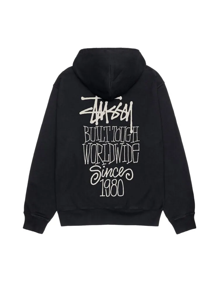 Худи Stussy Pigment Dyed Built Tough 'Black' — изображение 2 из 2, черный