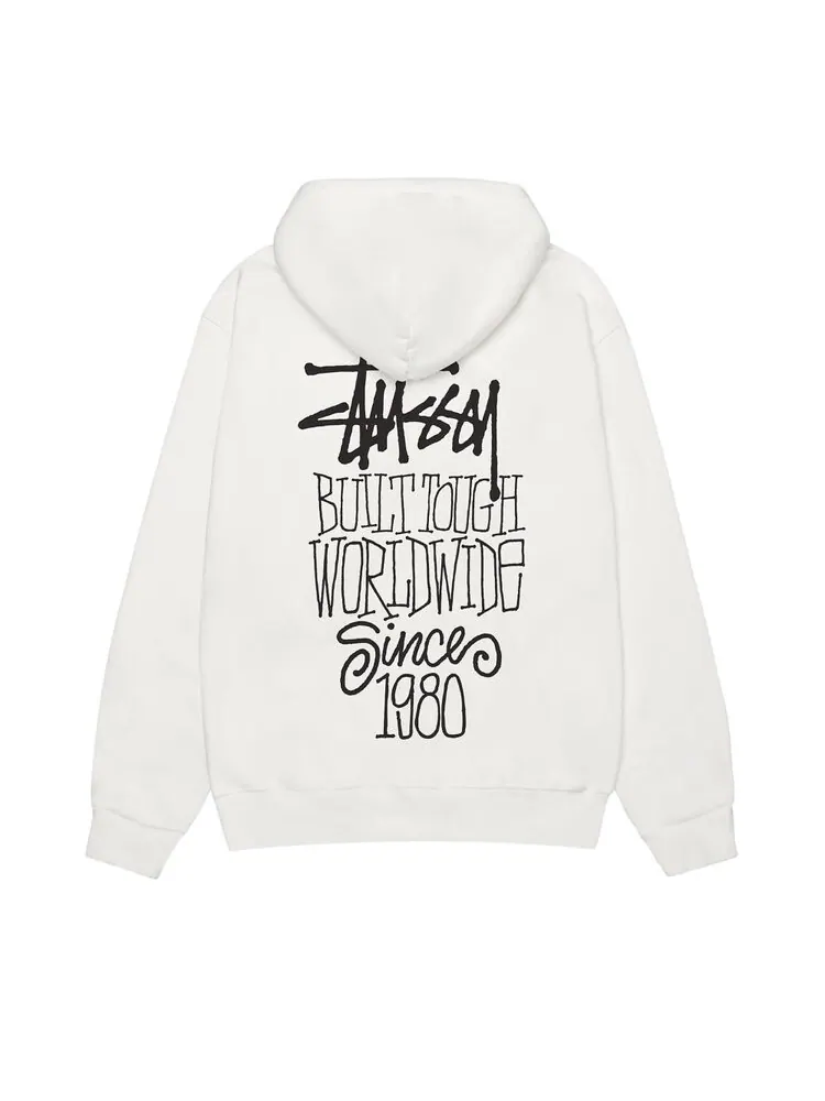 Худи Stussy Pigment Dyed Built Tough 'Natural' — изображение 2 из 2, белый
