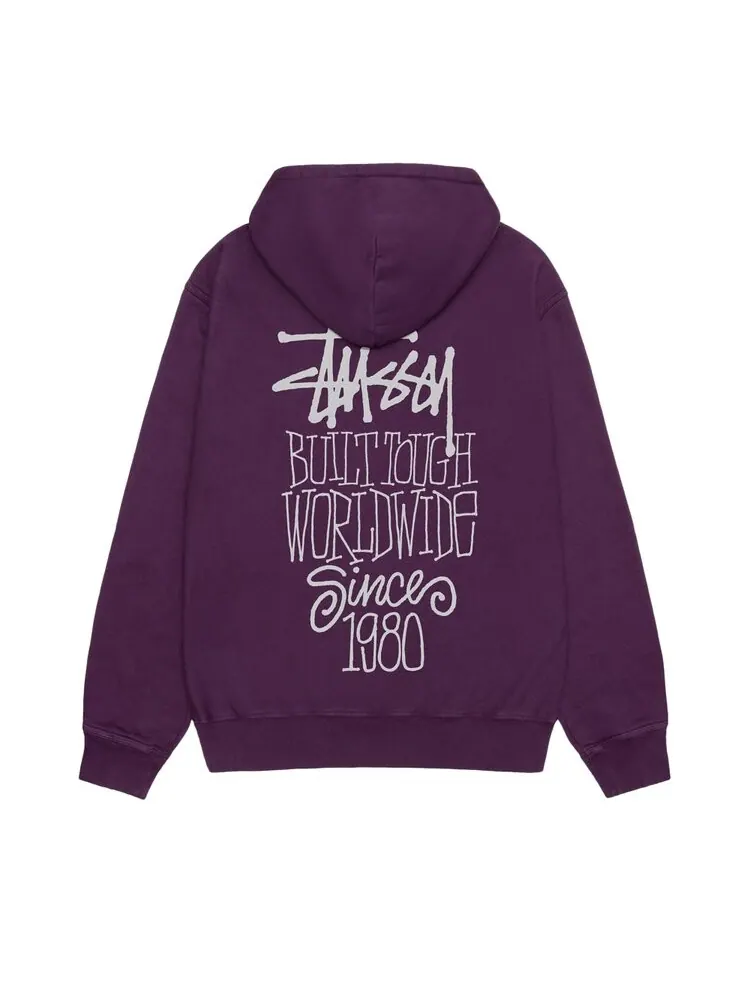 Худи Stussy Pigment Dyed Built Tough 'Purple' — изображение 2 из 2, фиолетовый