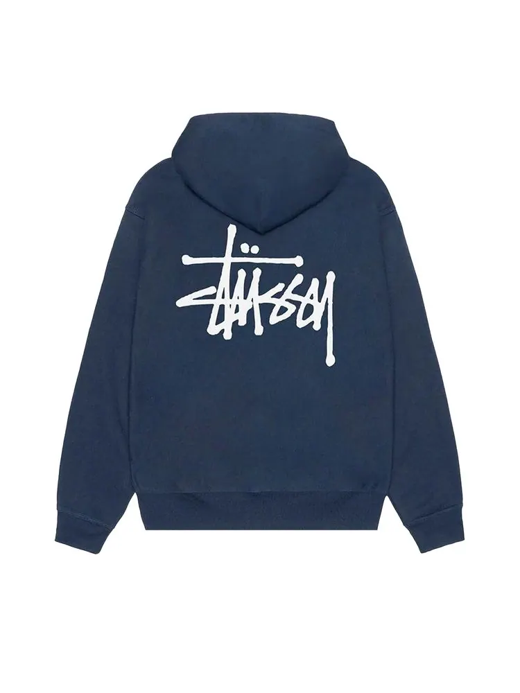 Худи Stussy Basic Logo Hoodie 'Navy' — изображение 2 из 2, темно-синий
