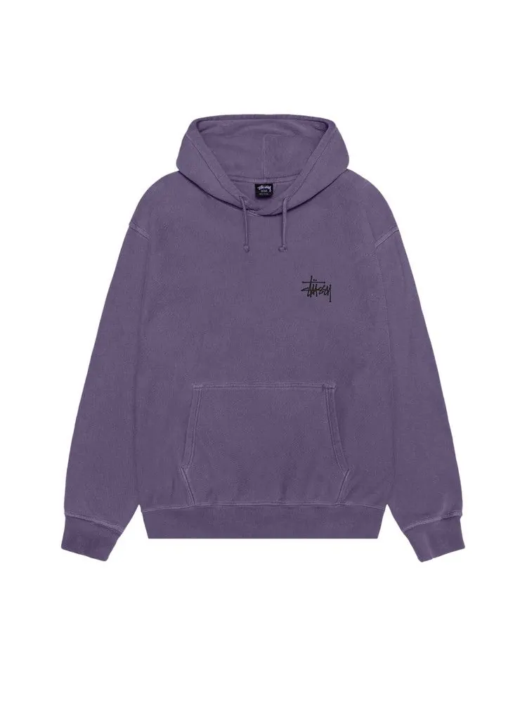 Худи Stussy Basic Hoodie Pigment Dyed — изображение 1 из 2, фиолетовый