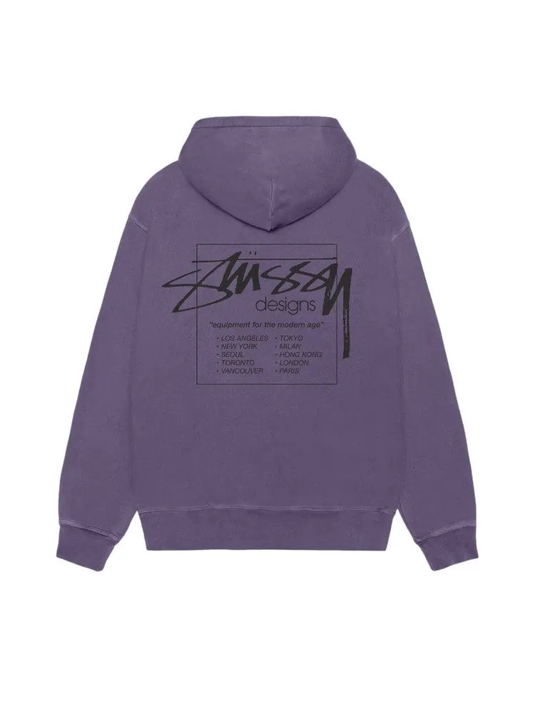 Худи Stussy Modern Age Hoodie Pigment Dyed — изображение 2 из 2, фиолетовый