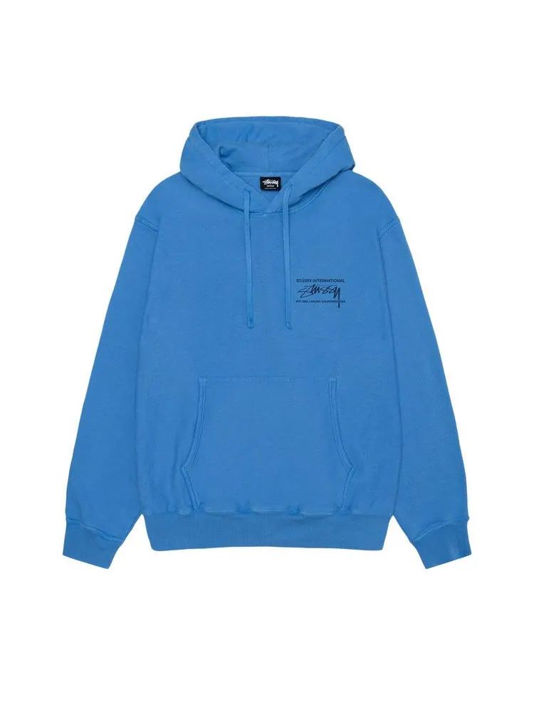 Худи Stussy Smooth International Hoodie Pigment Dyed — изображение 1 из 2, синий