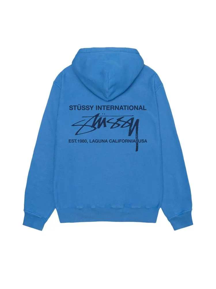 Худи Stussy Smooth International Hoodie Pigment Dyed — изображение 2 из 2, синий