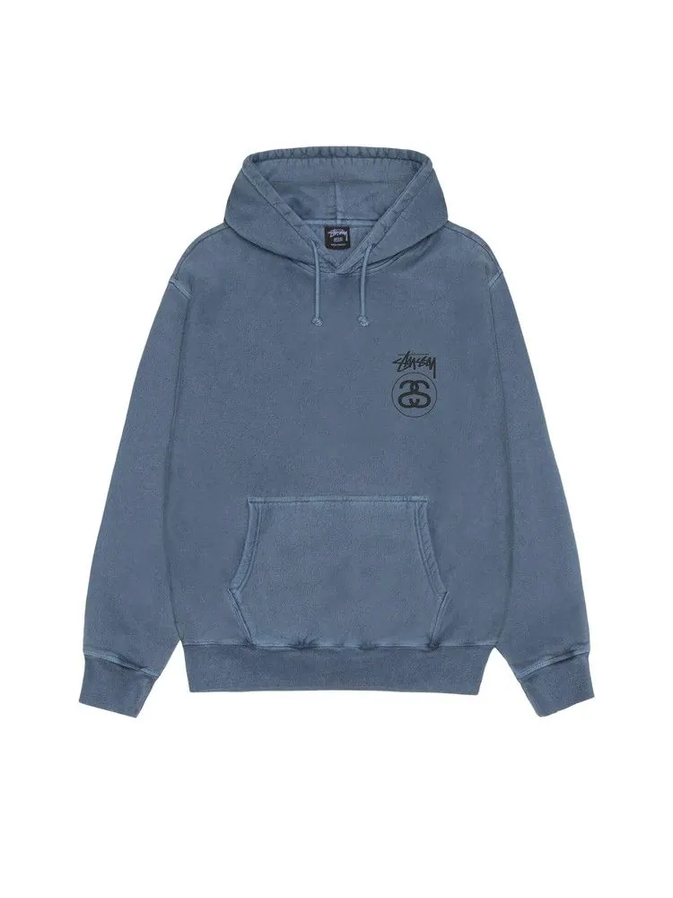 Худи Stussy Stock Link Hoodie Pigment Dyed 'Navy' — изображение 1 из 2, синий