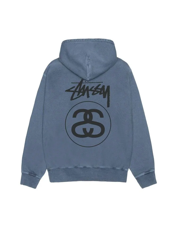 Худи Stussy Stock Link Hoodie Pigment Dyed 'Navy' — изображение 2 из 2, синий