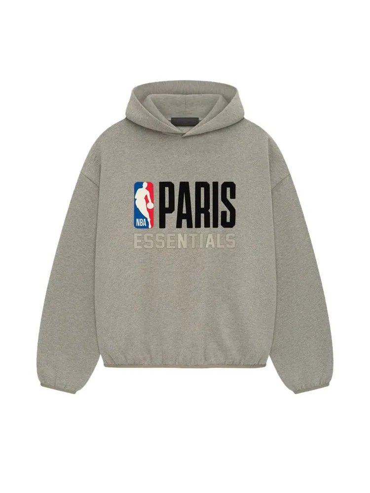 Худи Fear of God Essentials x NBA Paris Hoodie, Warm Heather — изображение 1 из 2, серый