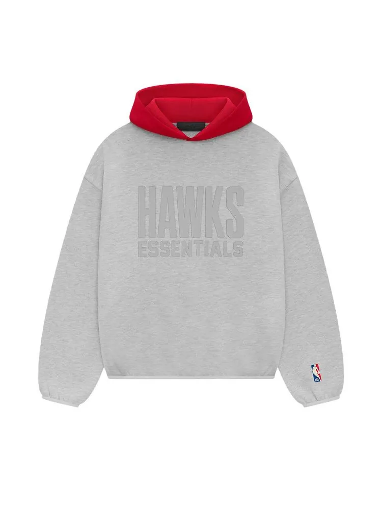 Худи Fear of God Essentials x NBA Atlanta Hawks Hoodie — изображение 1 из 2, серый красный