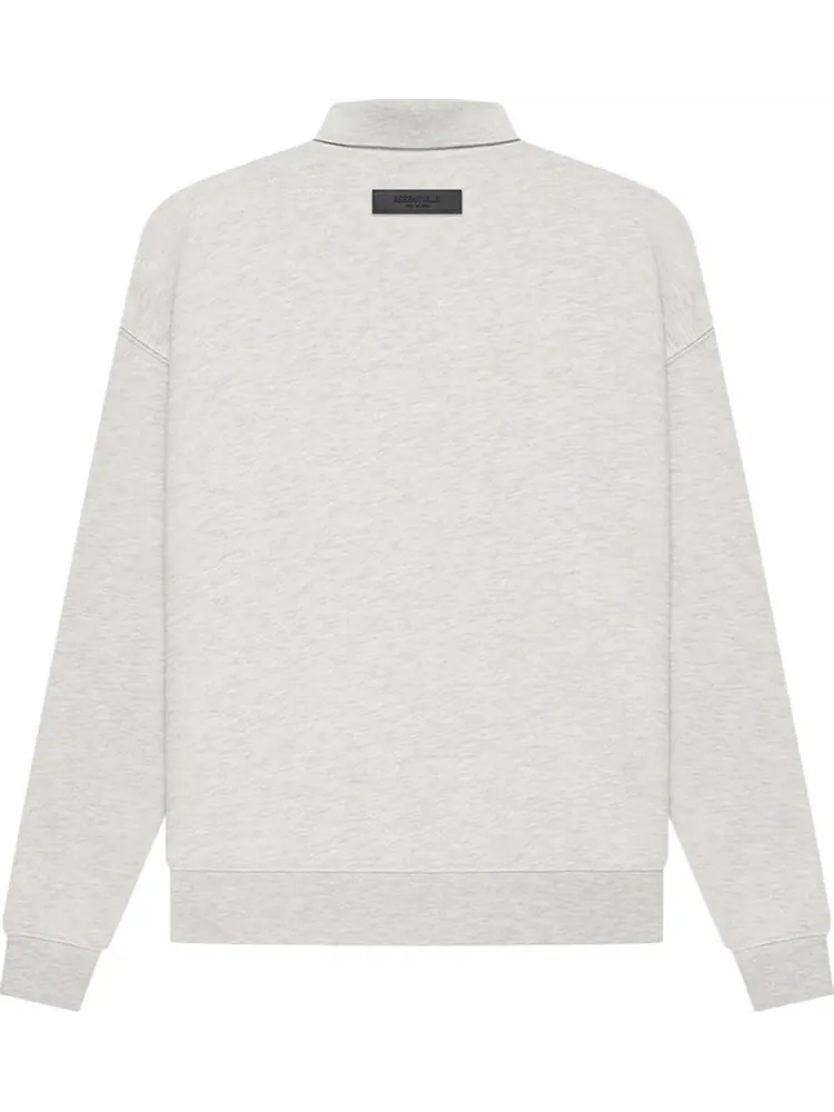 Лонгслив Fear of God Essentials Long-Sleeve Polo 'Light Oatmeal' — изображение 2 из 2, серый