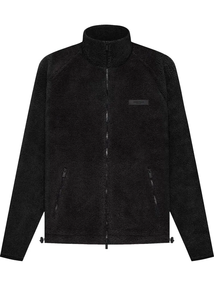 Куртка Fear of God Essentials Polar Fleece Full Zip Jacket 'Iron' — изображение 1 из 2, черный
