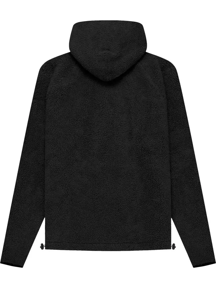 Худи Fear of God Essentials Polar Fleece Half Zip Hoodie 'Iron' — изображение 2 из 2, черный