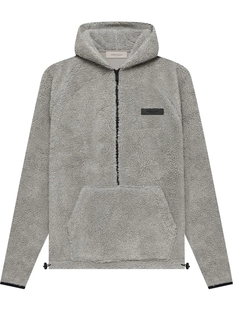 Худи Fear of God Essentials Polar Fleece Half Zip Hoodie 'Dark Oatmeal' — изображение 1 из 2, серый
