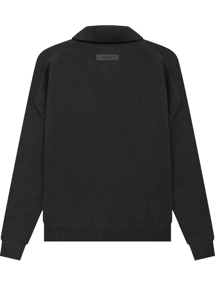 Лонгслив Fear of God Essentials Knit Long-Sleeve Polo 'Iron' — изображение 2 из 2, черный