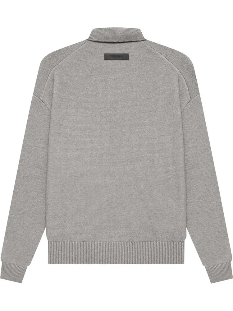 Лонгслив Fear of God Essentials Knit Long-Sleeve Polo 'Dark Oatmeal' — изображение 2 из 2, серый